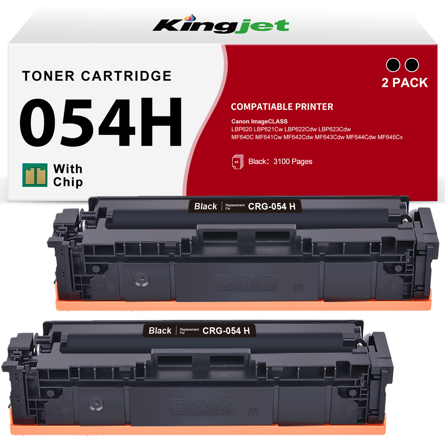 054H CRG-054H Toner Replacement for Canon 054H Black Toner Cartridge for LBP622Cdw MF644cdw MF641Cdw Printer (Black)
