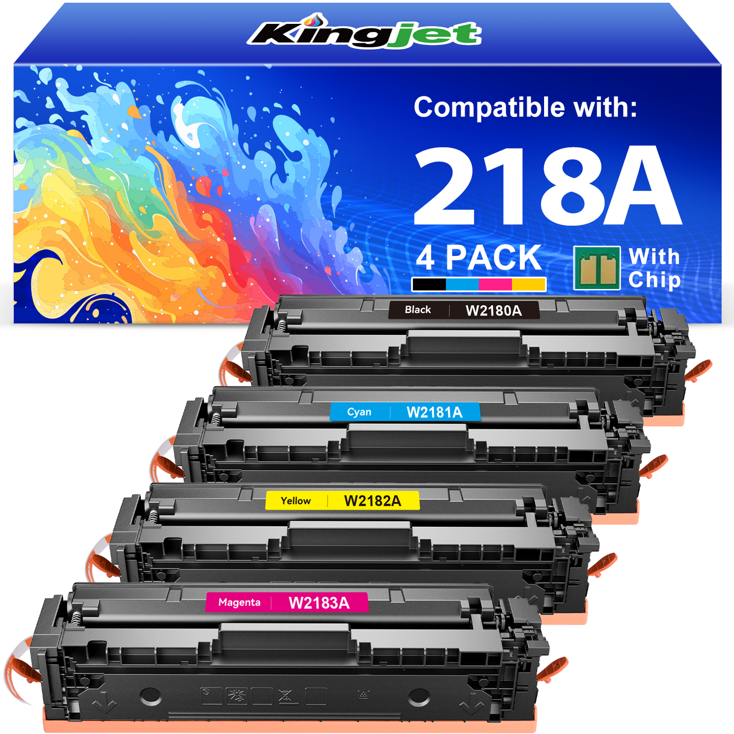 218A Toner Cartridges Compatible for HP 218A Toner for LaserJet Pro 3201dw MFP 3301fdw 3301cdw 3301sdw Printer (4 Pack)
