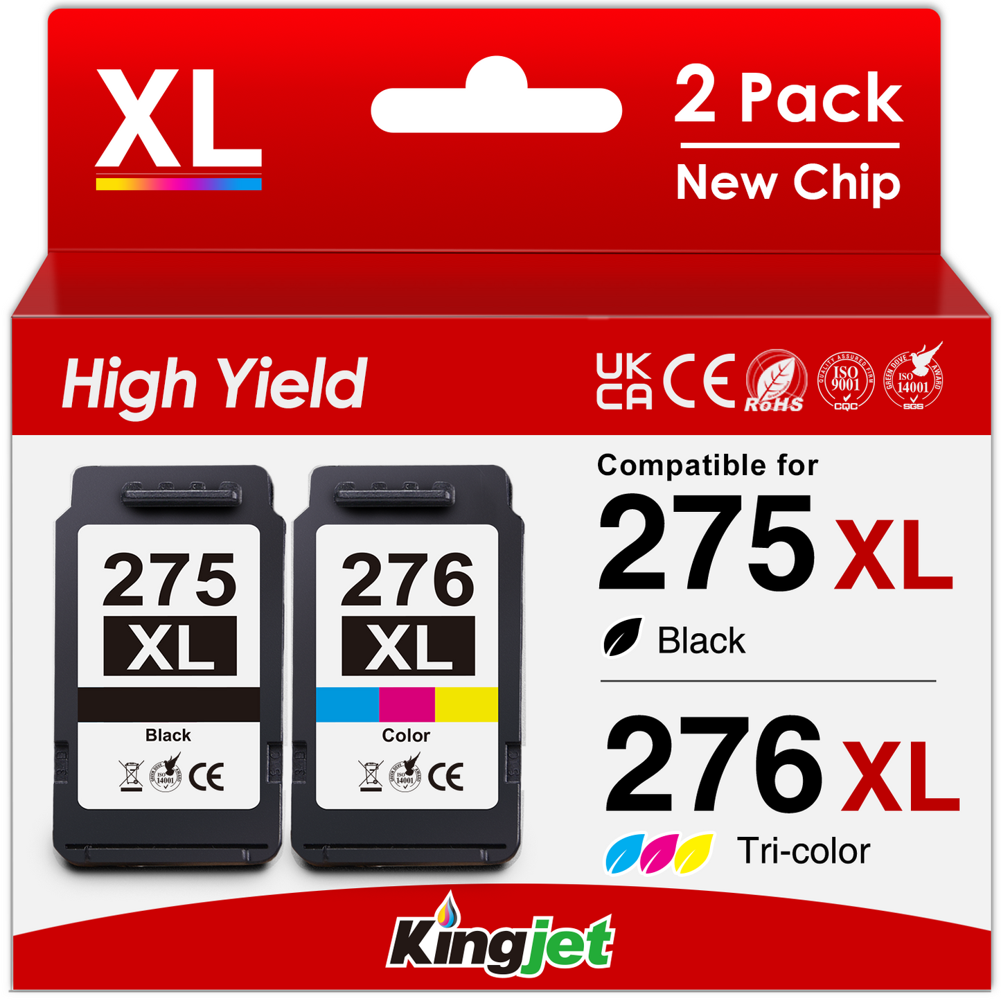 275 Printer Ink for Canon Ink 275 and 276 for Canon 275 Ink for PIXMA TS3722 TR4722 (Black, Tri-Color)