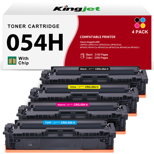 054H Toner Cartridge for Canon 054 CRG-054 054H Toner Cartridge for Canon imageCLASS MF644Cdw MF643Cdw MF642Cdw Printer (4 Pack)