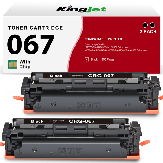 067 Black Toner Cartridge Compatible for Canon Cartridge 067 CRG067 for ImageClass MF653Cdw MF654Cdw MF656Cdw MF655Cdw LBP633Cdw LBP632Cdw (2 Black)