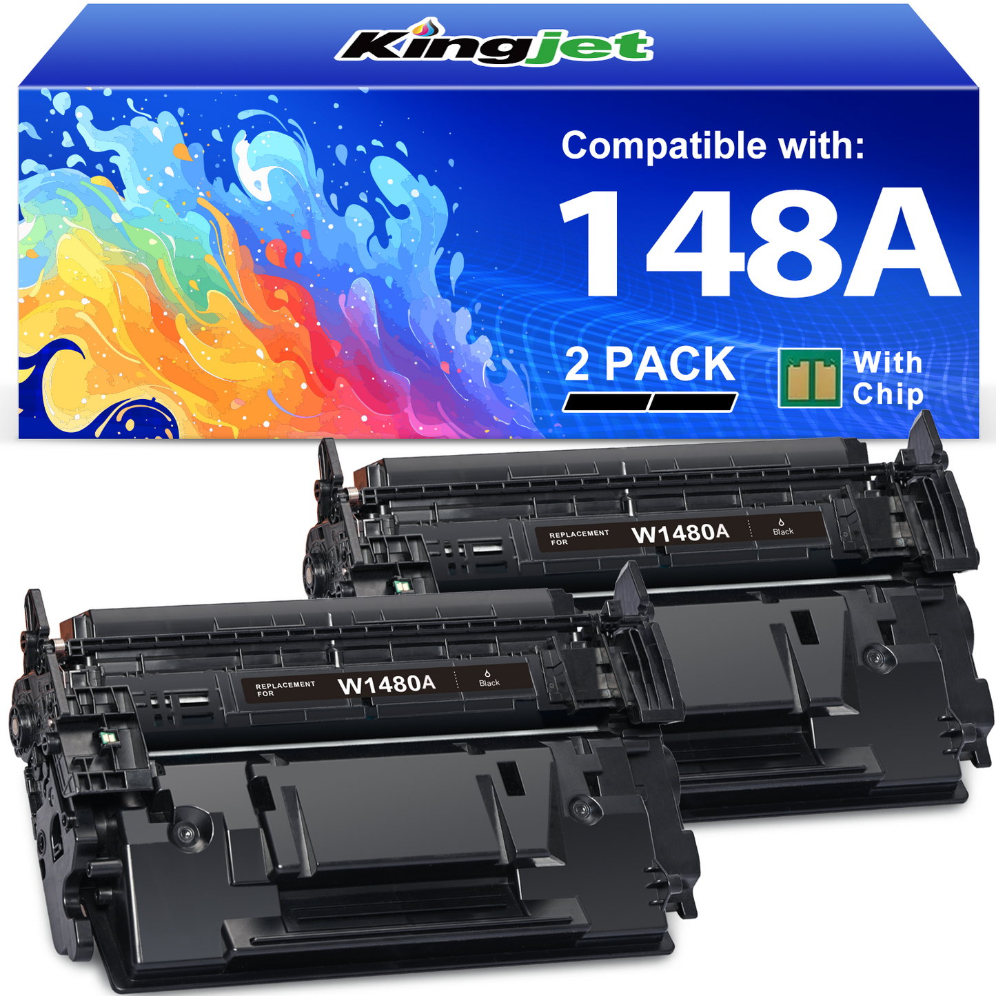 148A Toner Cartridges Black Compatible for 148A Toner (2 Black)