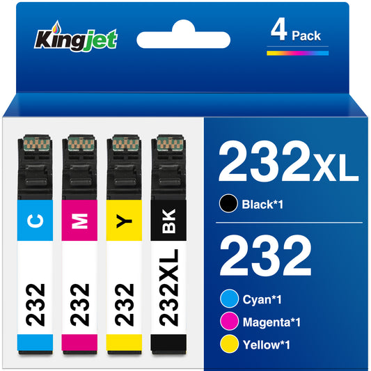 232 Ink Cartridges for Epson 232 Ink for Epson 232XL Ink Cartridge for Epson Expression Home XP-4205 XP-4200 Workforce WF-2930 WF-2950 Printer (Black Cyan Magenta Yellow, 4 Pack)