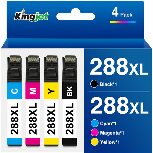 288XL Ink Cartridge for Epson Ink 288 XL 288XL Ink for Epson Expression Home XP-440 XP-330 XP-446 XP-340 XP-430 Printer (Black, Cyan, Magenta, Yellow, 4 Pack)