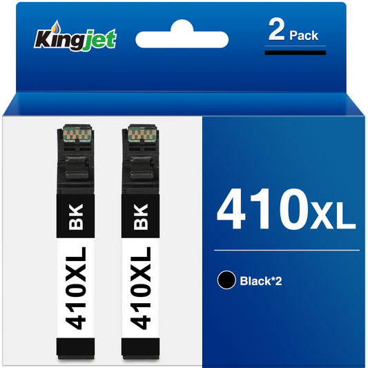 410XL Ink Cartridge for Epson Ink 410 XL 410XL Combo Pack for Expression XP-830 XP-630 XP-7100 XP-640 XP-830 XP-530 Printer (2-Black)