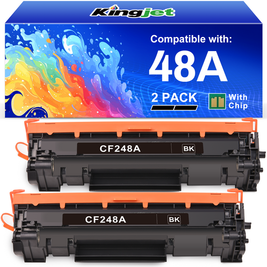 48A Toner Compatible for HP 48A Toner Cartridge CF248A for Laserjet Pro M15w M16a M15a M16w MFP M31w M30w MFP M29w M28w Printer (2 Black)