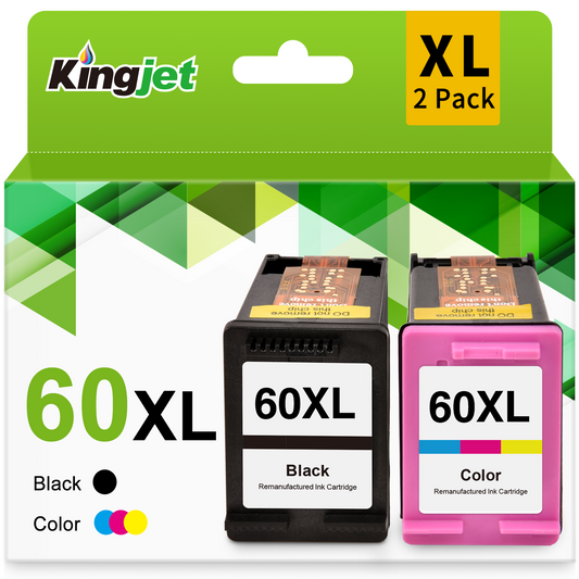 60XL Ink for HP 60XL 60 Ink Cartridge Combo Pack for HP Photosmart C4680 C4780 Deskjet F4480 F4440 D2680 Envy 110 120 Printer (Black, Tri-Color)