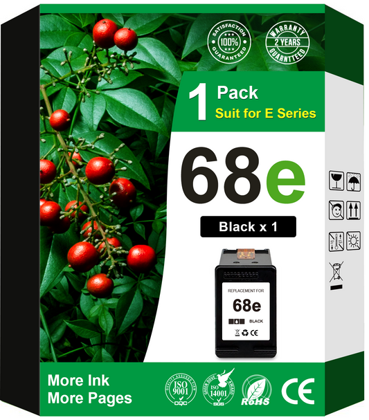 68e Ink Compatible for HP 68 Ink Cartridge for HP 68e Ink Work with Envy 6152e 6155e 6552e 6555e 6558e Printers