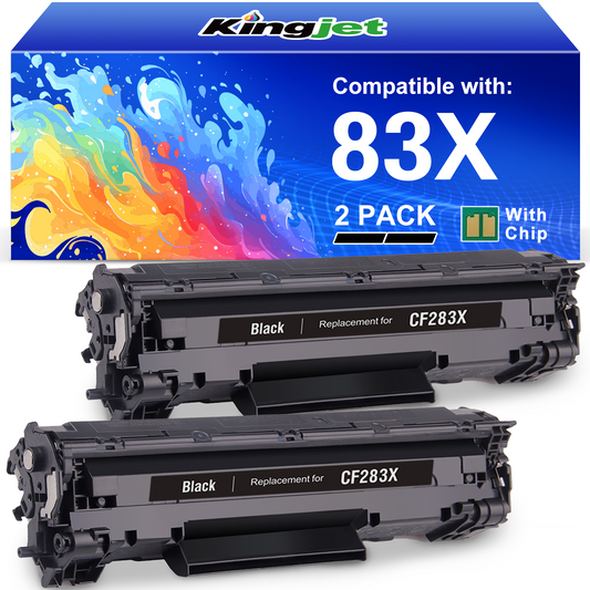 83A 83X Black Toner Cartridge Compatible for HP 83X CF283X CF283A for Laserjet Pro MFP M127fw M225dw M127fn M125nw M201dw Printer (2 Black)