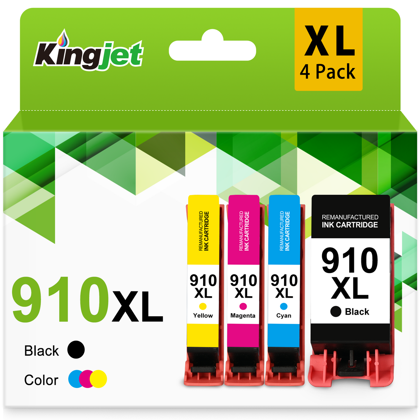 910XL Ink for 910 HP Ink for HP 910XL 910 Ink Cartridge for HP OfficeJet Pro 8020 8025 8028 8035 8030 8010 8015 8018 8022 Printer (Black, Cyan, Magenta, Yellow, 4-Pack)