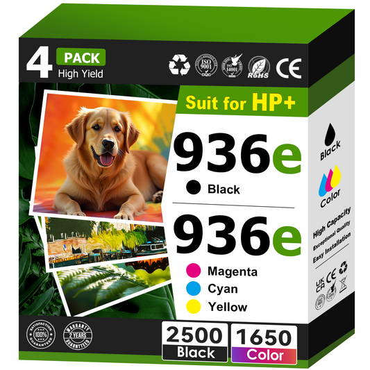 936e Ink cartridges Compatible for HP 936 for OfficeJet Pro 9110b 9117b 9120b 9125e 9122e 9128e 9130b 9132 9135 9730e 9730 9135e 9130e Printer (4 Pack)
