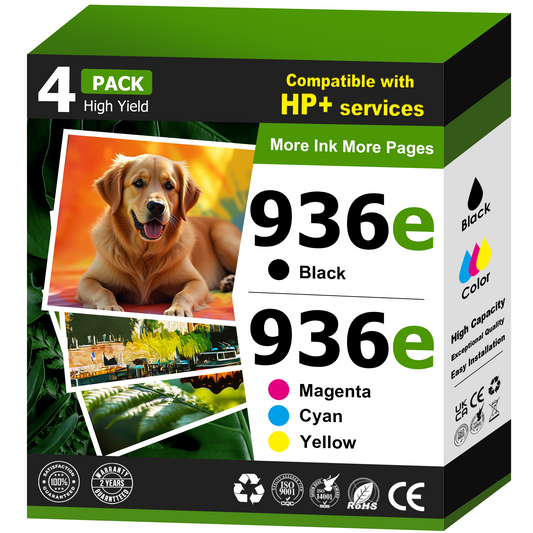 936e Ink cartridges Compatible for HP 936 for OfficeJet Pro 9110b 9117b 9120b 9125e 9122e 9128e 9130b 9132 9135 9730e 9730 9135e 9130e Printer (4 Pack)