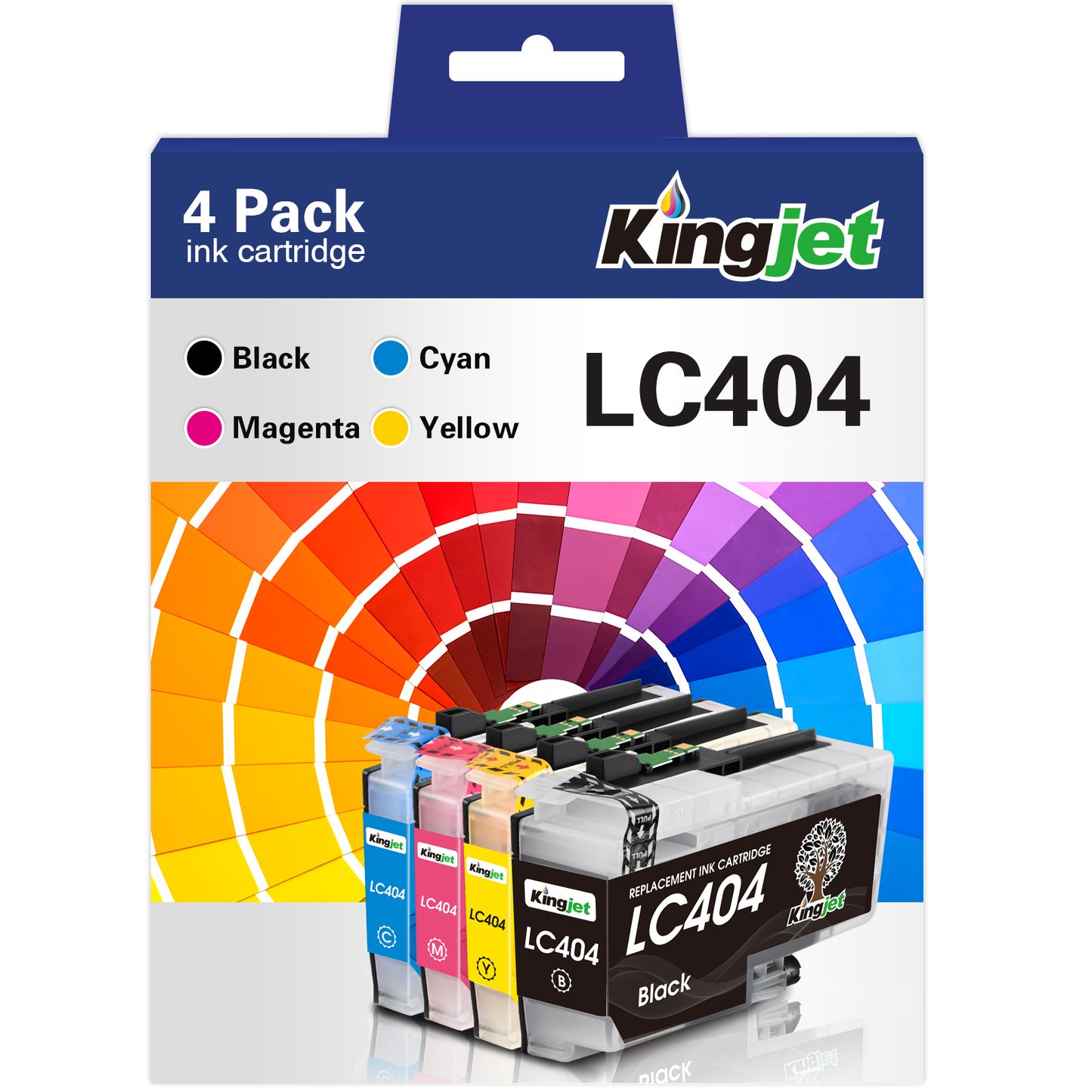 LC404 Ink Replacement for Brother LC404 Ink Cartridge for Brother MFC-J1205W MFC-J1215W MFC-J1205W XL Printer (Black Cyan Magenta Yellow, 4 Pack)