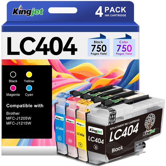 LC404 Ink for Brother LC404 Ink Cartridges (Black Cyan Magenta Yellow, 4 Pack)