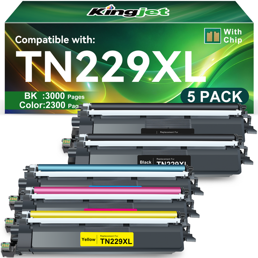 TN229 Toner Cartridge for Brother TN229 TN229XL Toner Cartridge High Yield (5 Pack)
