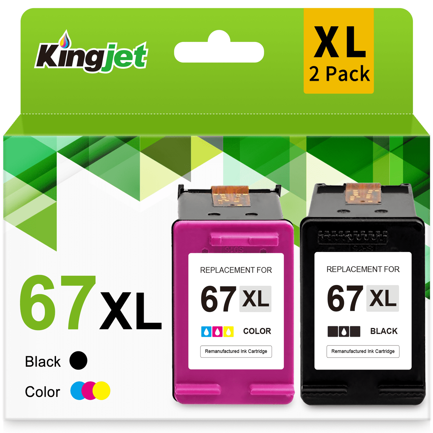 67XL Ink for HP 67 Ink Cartridge for HP Ink 67 for HP 67 Black Ink Cartridge for HP DeskJet 2700 2700e 2752 2752e 2755 2755e Envy 6000 6055 6055e Envy Pro 6455 6458 (Black, Tri-color)