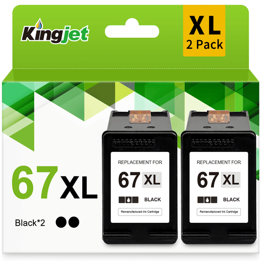 67XL Black Ink for HP 67 Black Ink Cartridge for HP Black Ink 67 for HP Envy 6000 6055 6055e 6400e 6455e 6458e Deskjet 2742e 2752e 2755e Envy Pro 6455 6458 Printer (2 Black)