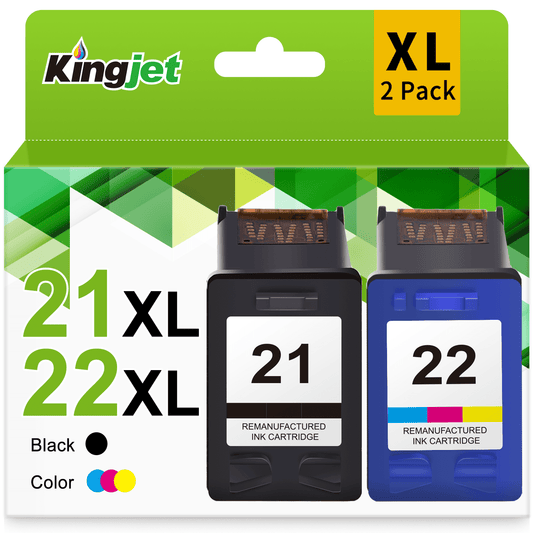 21 22 Ink for HP 21 and 22 21XL 22XL Combo Pack C9351AN C9352AN for HP Deskjet F4180 F2210 D1560 D1530 D1420 D1520 3915 3930 PSC 1410 Officejet 4315 J3680 Printer (Black, Tri-Color)