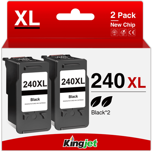 240XL Ink Cartridge for Canon Ink 240 XL 240XL Black Ink Cartridge for Canon PIXMA MG3620 TS5120 MG2120 MG3520 MX452 MX512 MX532 MX472 Printer (2 Black)